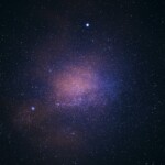 A stunning view of the galaxy cluster illuminating the starry sky, capturing the essence of the universe.